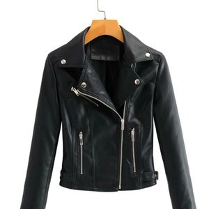 🆕 Shein Zip Up Lapel Faux Leather Moto Jacket